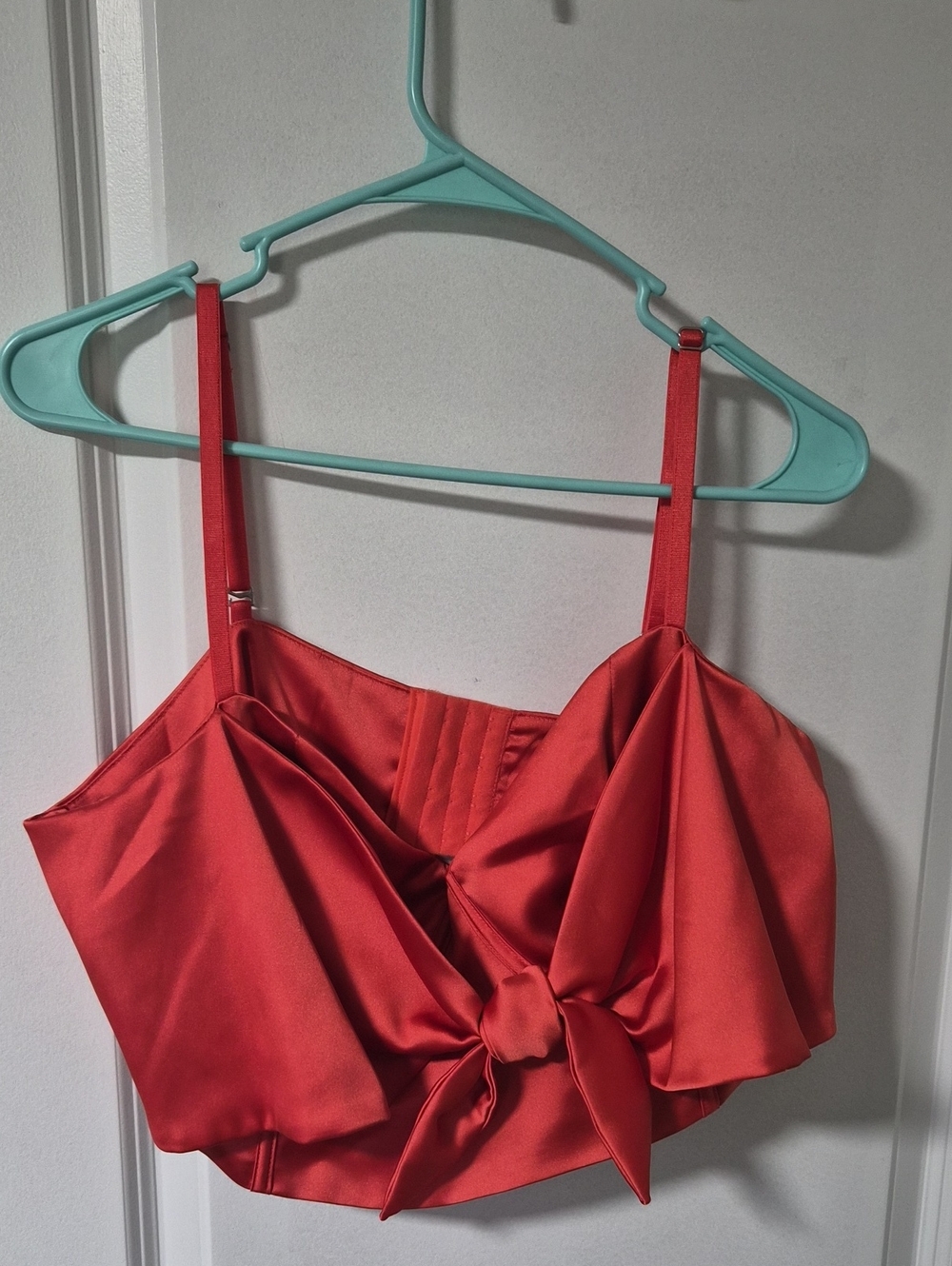 Target Satin Tie-Front Camisole in Coral